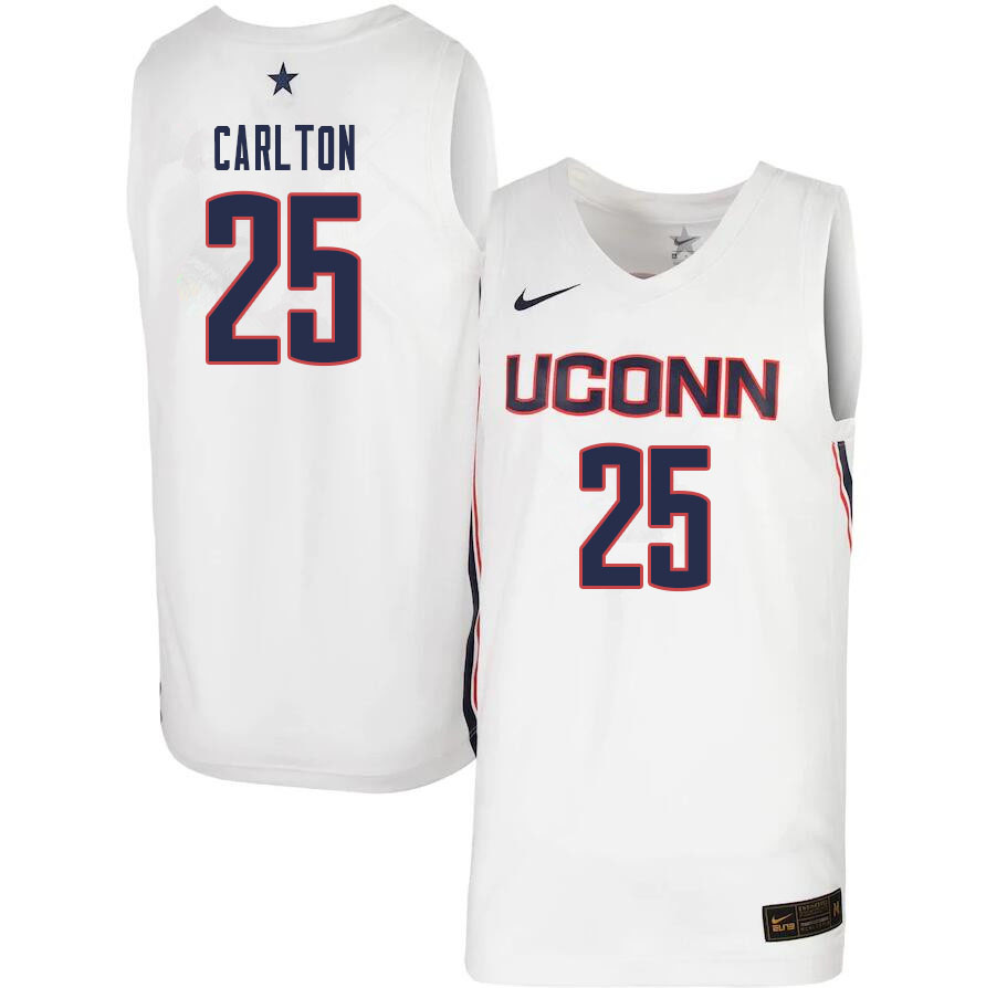 Men #25 Josh Carlton Uconn Huskies College Basketball Jerseys Sale-White - Click Image to Close